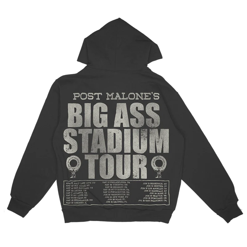 Big Ass Stadium Tour Zip Hoodie Post Malone Official Shop